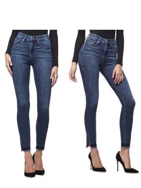 Good American Good Waist Side Slit Ankle Skinny Jeans